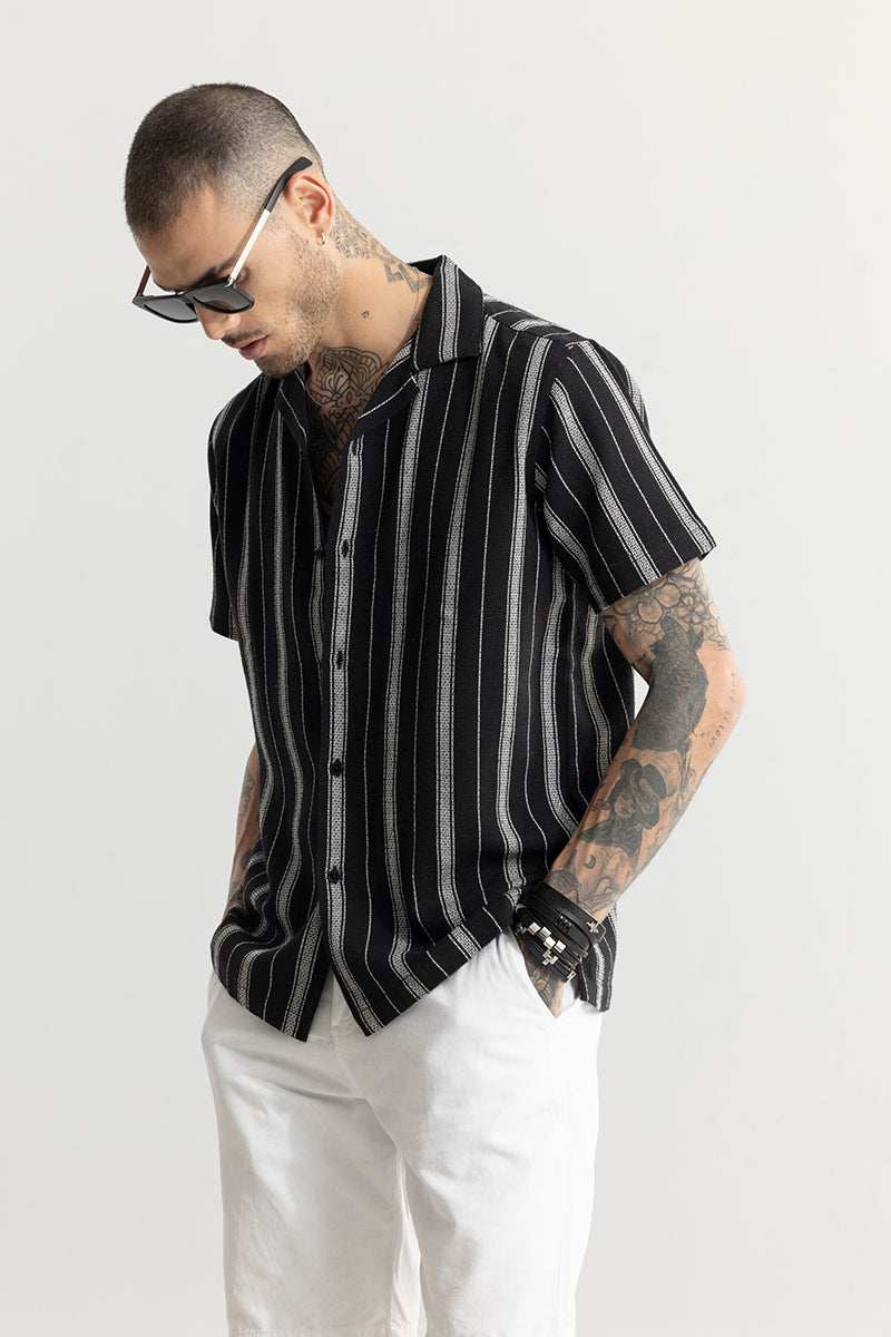 Stroke Stripe Black Shirt