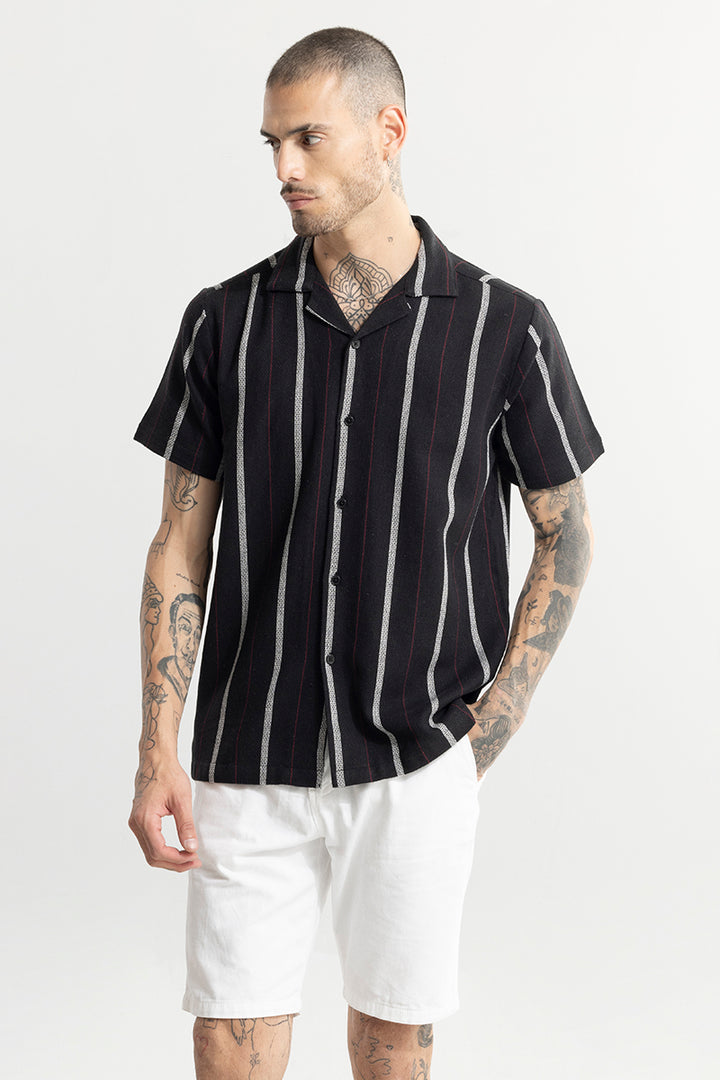 Semestral Stripe Black Shirt