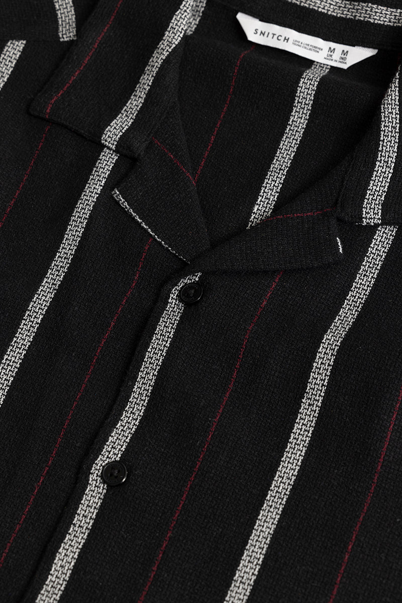 Semestral Stripe Black Shirt