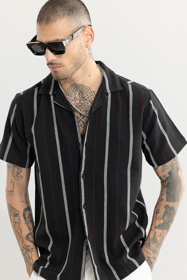 Semestral Stripe Black Shirt