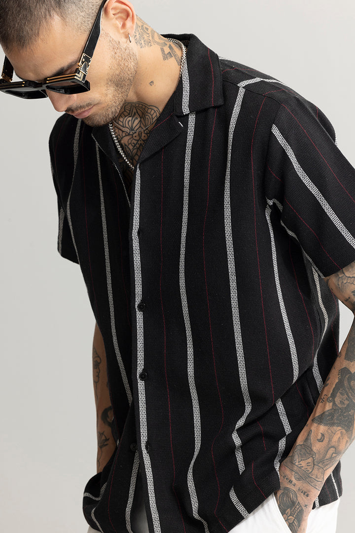 Semestral Stripe Black Shirt