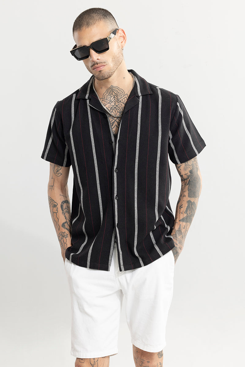 Semestral Stripe Black Shirt