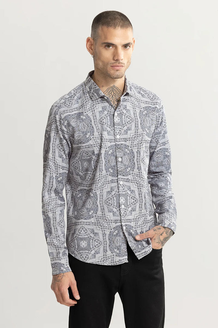 Facet Mandala Light Grey Shirt