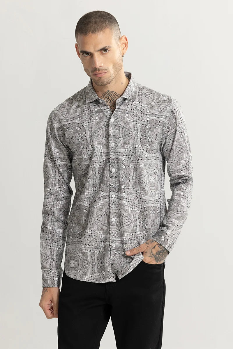 Facet Mandala Dark Grey Shirt