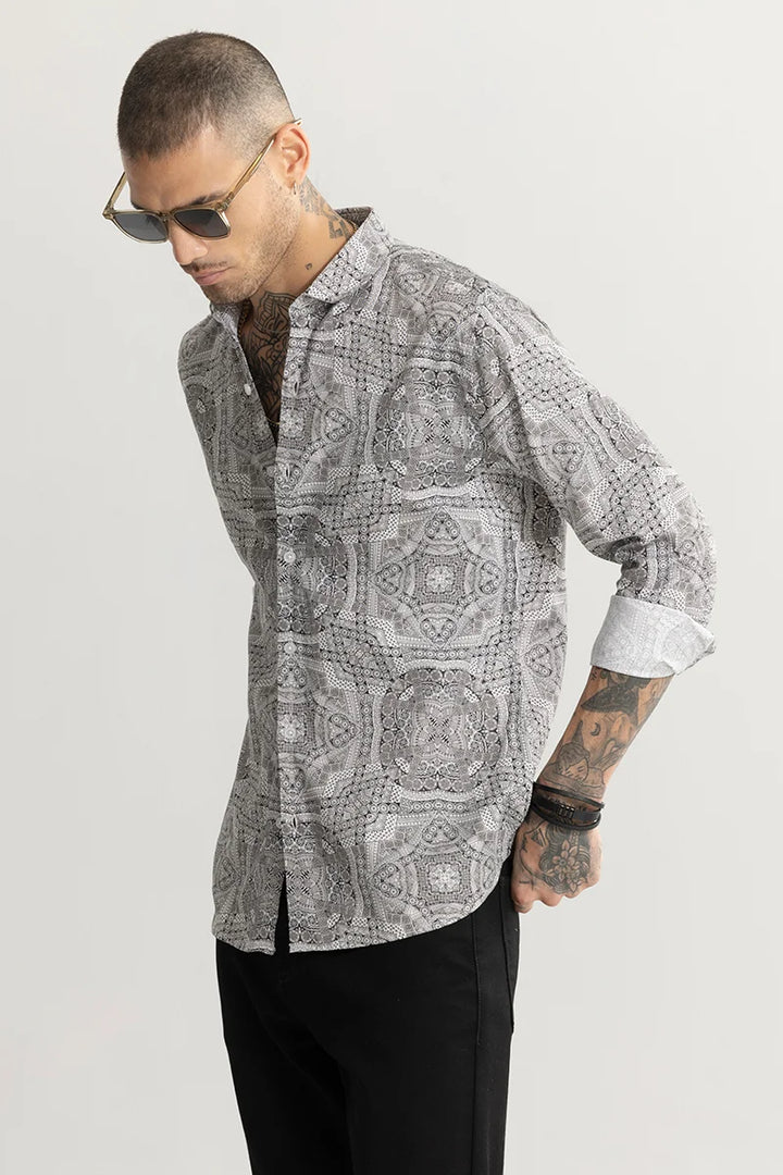 Facet Mandala Dark Grey Shirt