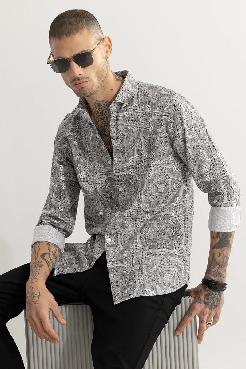 Facet Mandala Dark Grey Shirt