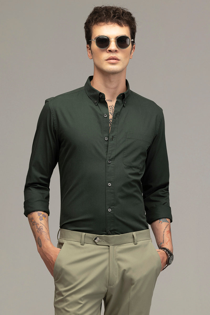 Buy Men's Meteorite Forest Green Shirt Online | SNITCH