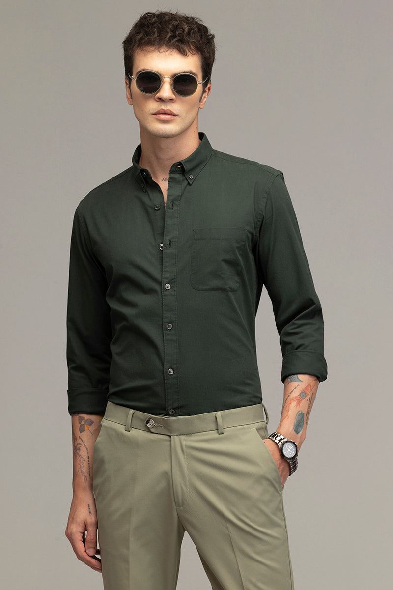 Buy Men's Meteorite Forest Green Shirt Online | SNITCH