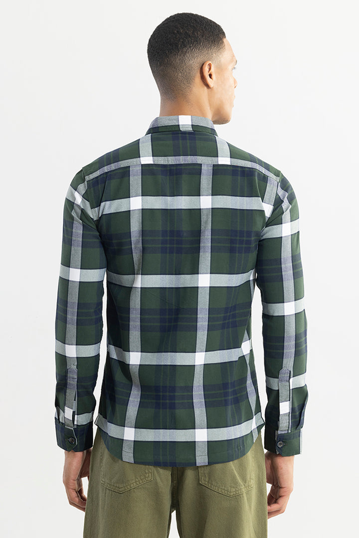 Grid Hatch Green Checks Shirt