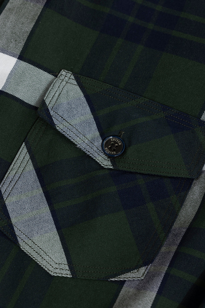 Grid Hatch Green Checks Shirt