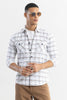 Grid Hatch White Checks Shirt