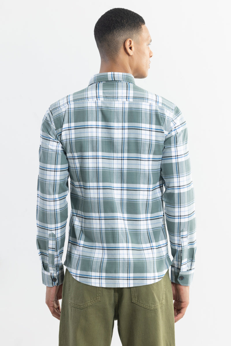 Grid Hatch Fern Green Checks Shirt