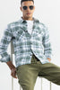 Grid Hatch Fern Green Checks Shirt