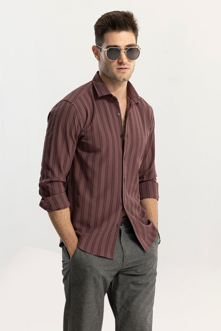 Stripy Maroon Shirt