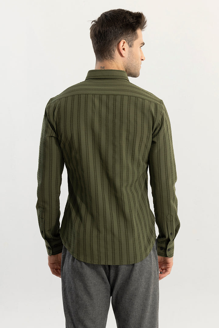 Stripy Dark Green Shirt