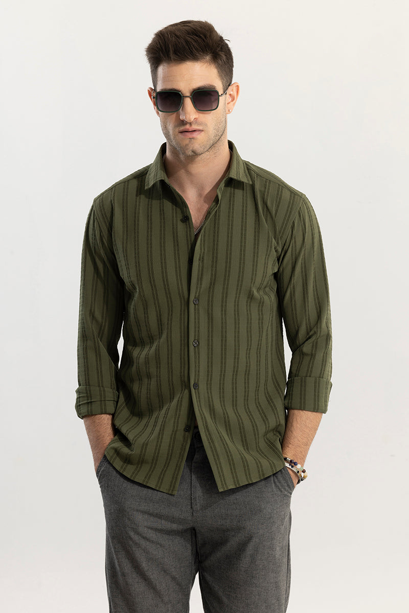 Stripy Dark Green Shirt