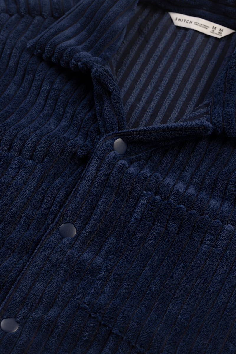 Plush Pulse Navy Overshirt