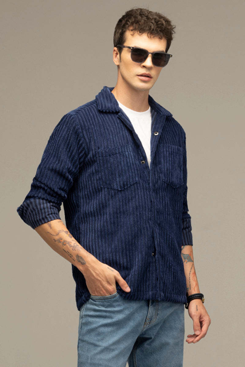 Plush Pulse Navy Overshirt