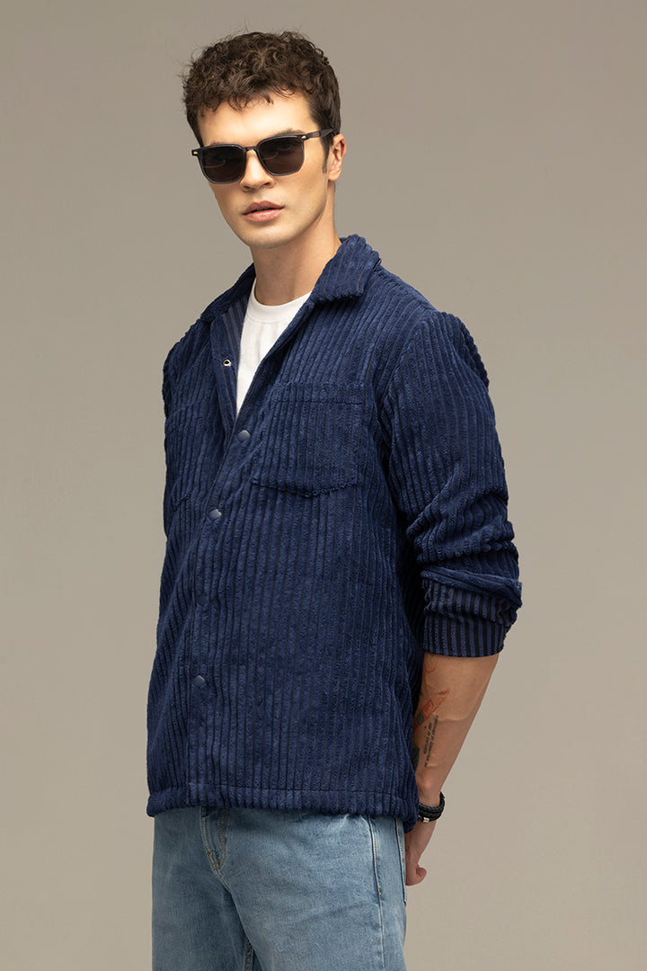 Plush Pulse Navy Overshirt