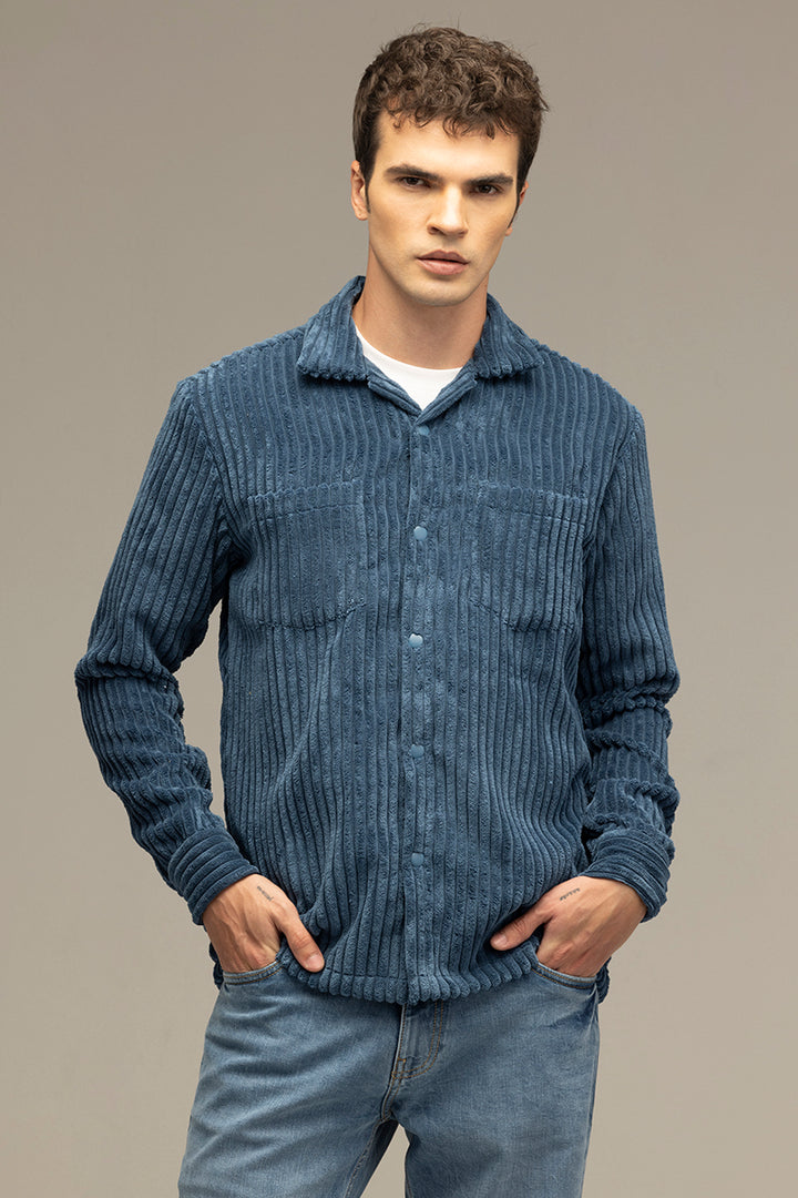 Plush Pulse Blue Overshirt