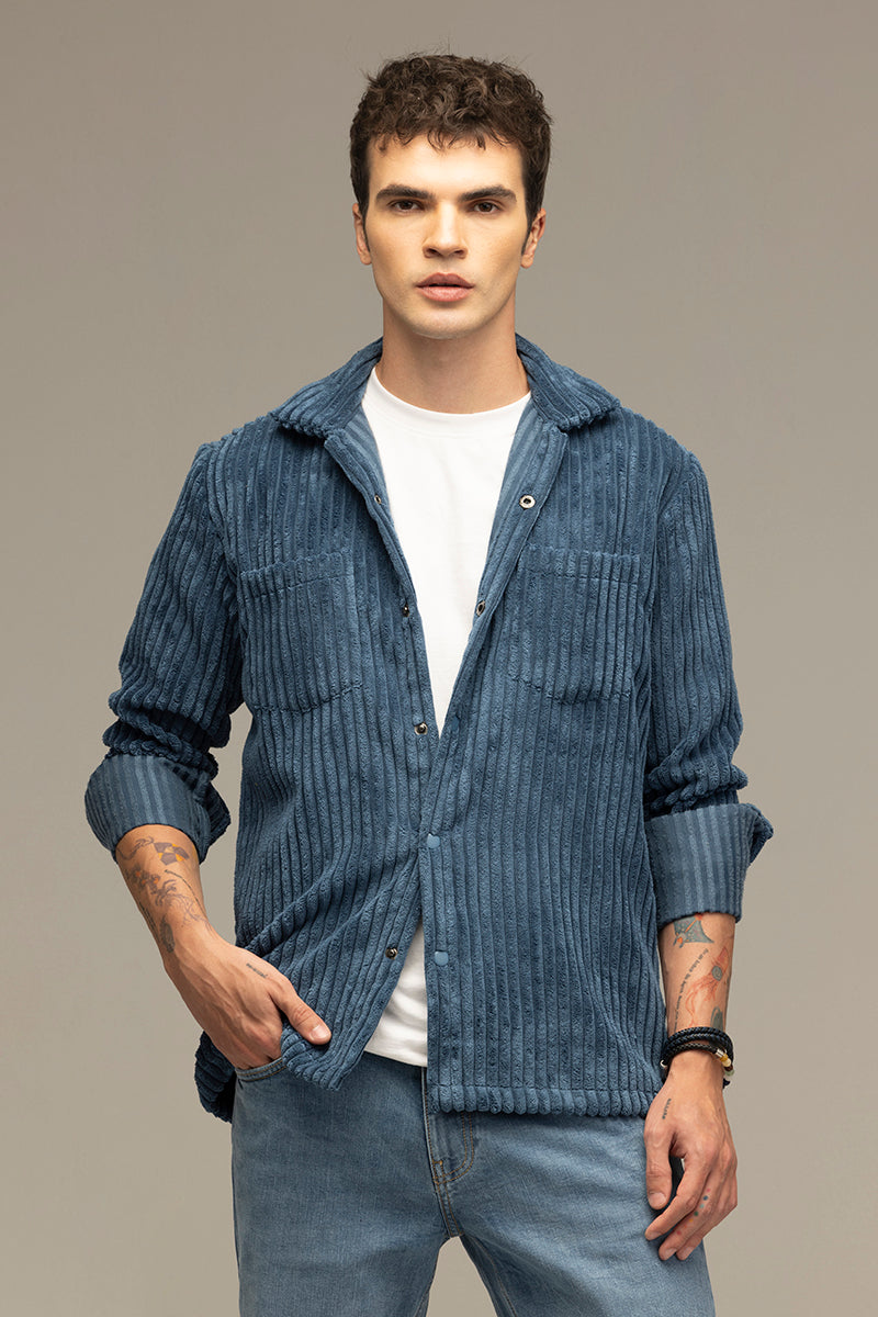 Plush Pulse Blue Overshirt