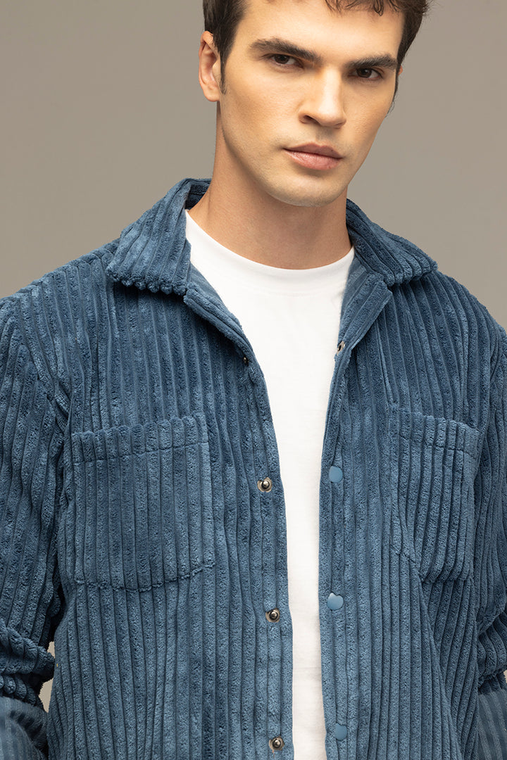 Plush Pulse Blue Overshirt