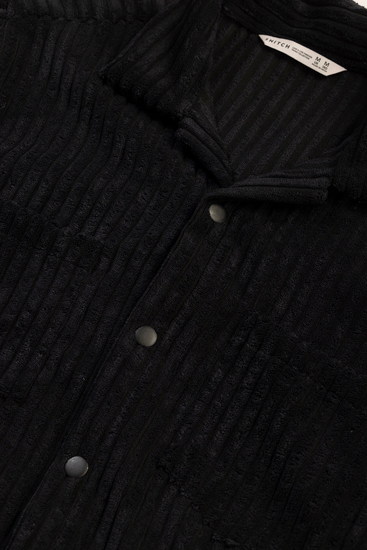 Plush Pulse Black Overshirt