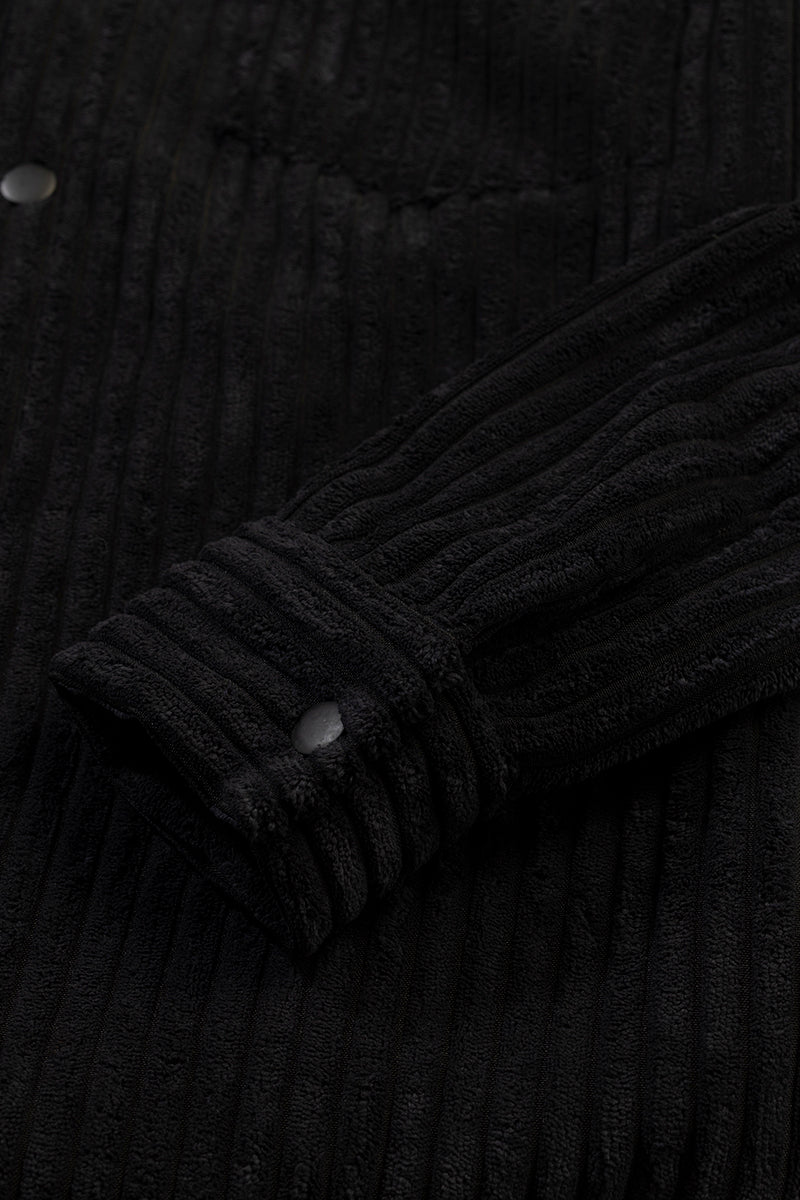 Plush Pulse Black Overshirt