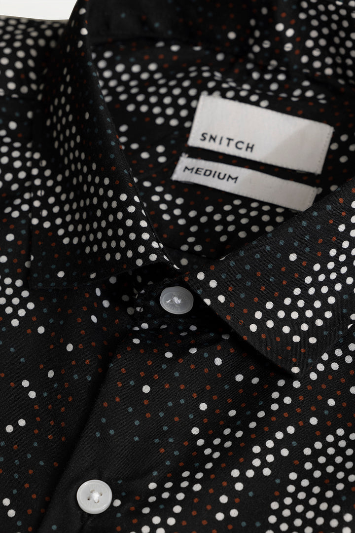 Speckle Dot Black Shirt