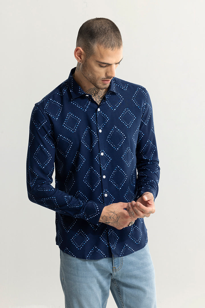 Dotted Romb Blue Shirt