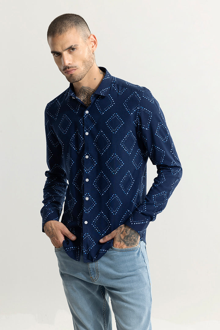 Dotted Romb Blue Shirt