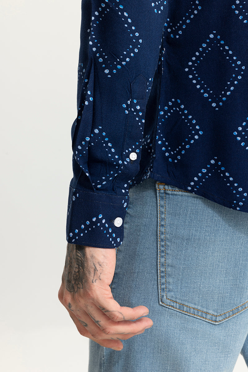 Dotted Romb Blue Shirt