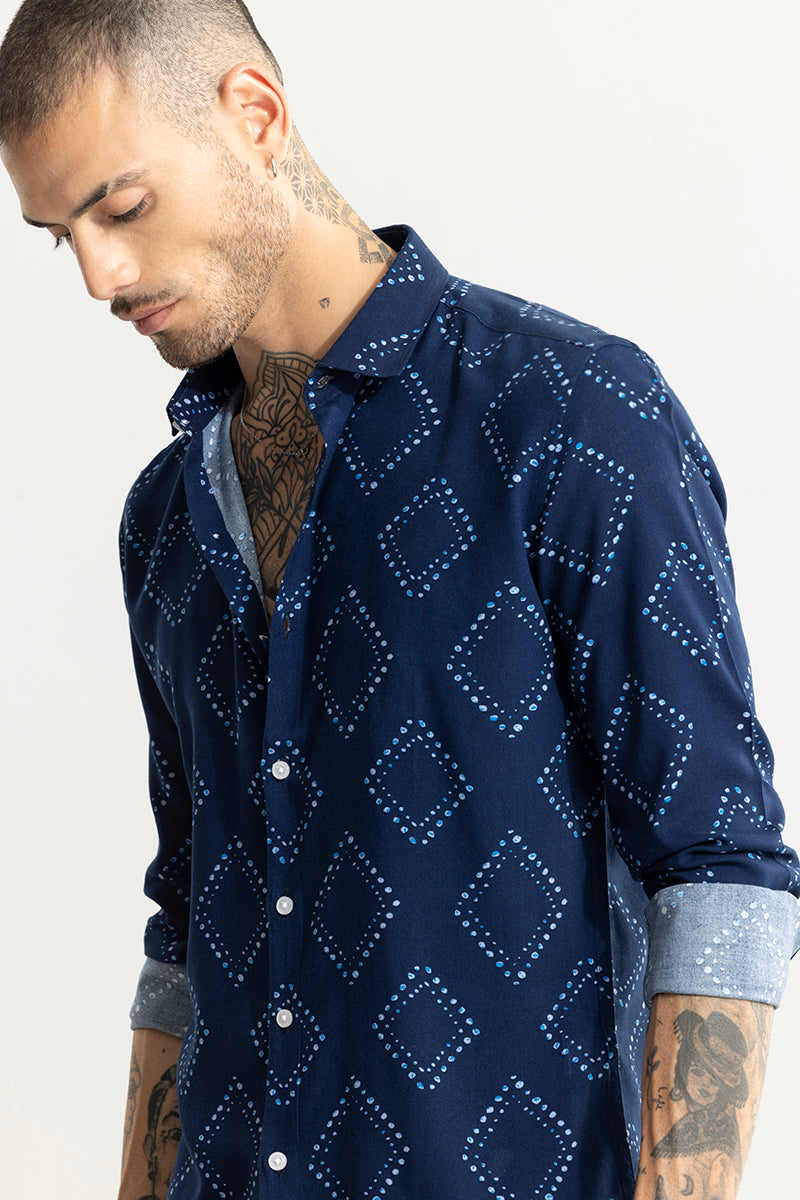 Dotted Romb Blue Shirt