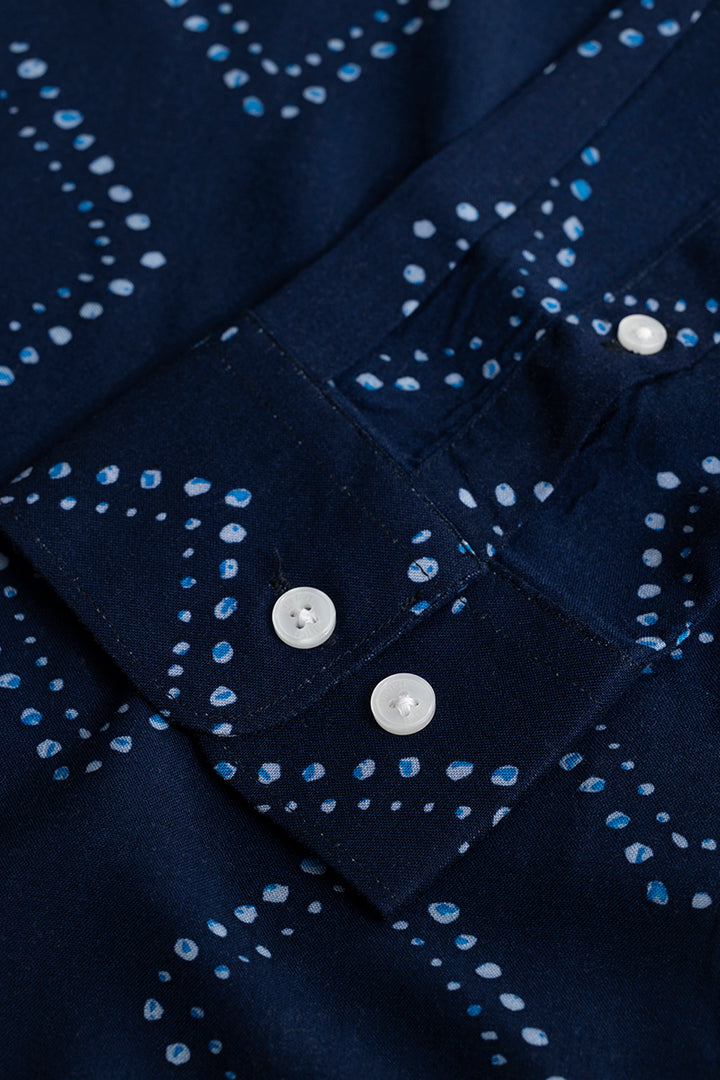 Dotted Romb Blue Shirt