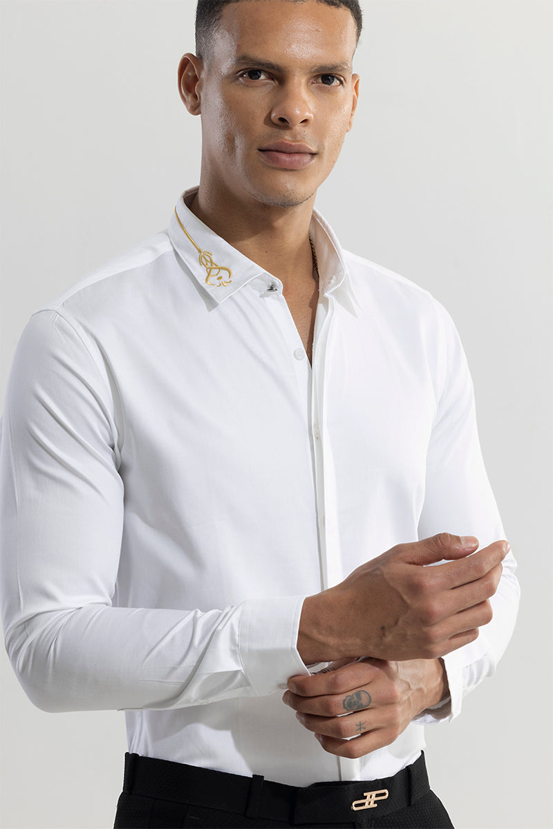 Ornament Embroidered White Shirt