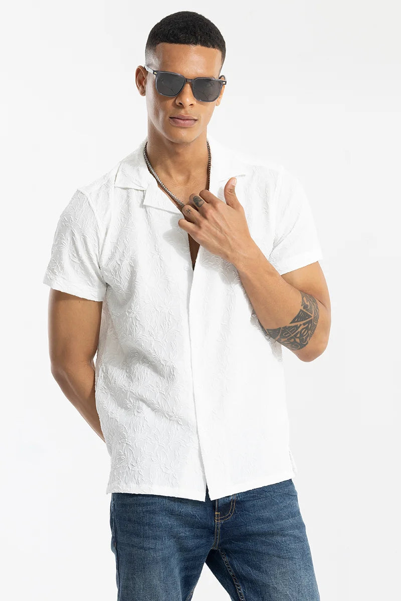 Rhomb White Textured shirt