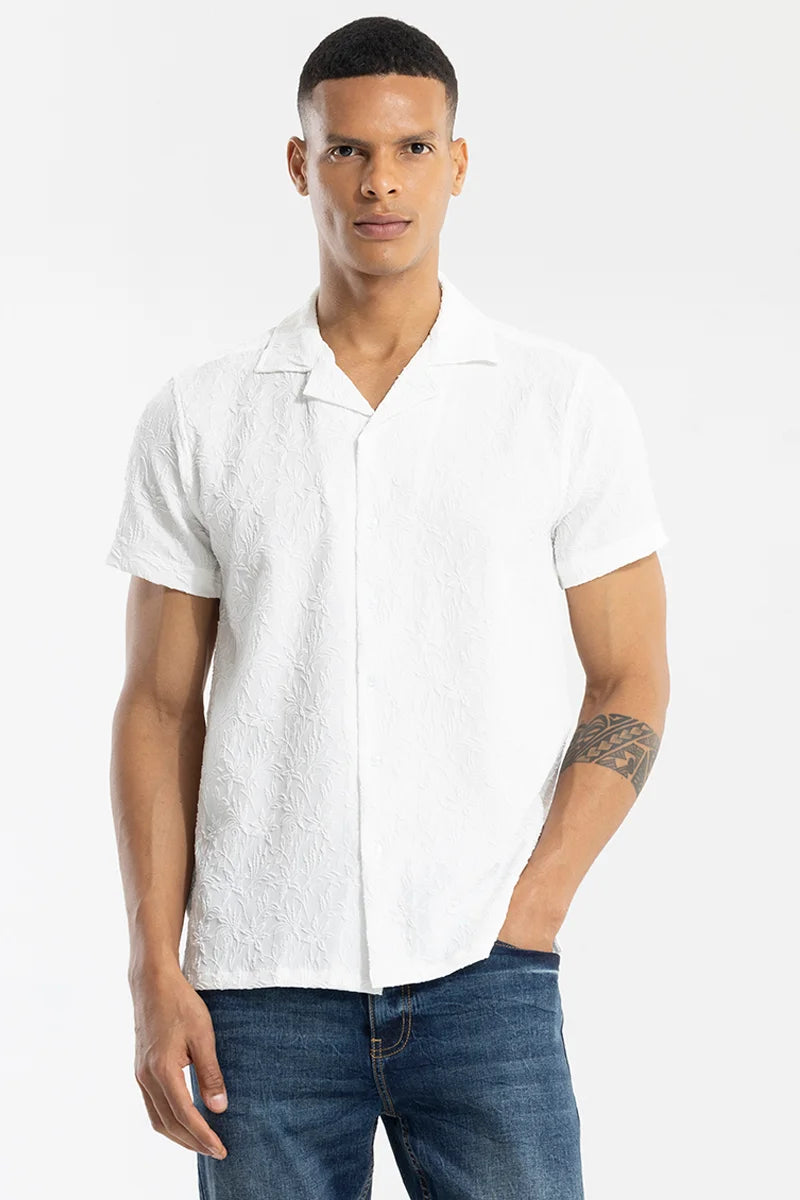 Rhomb White Textured shirt