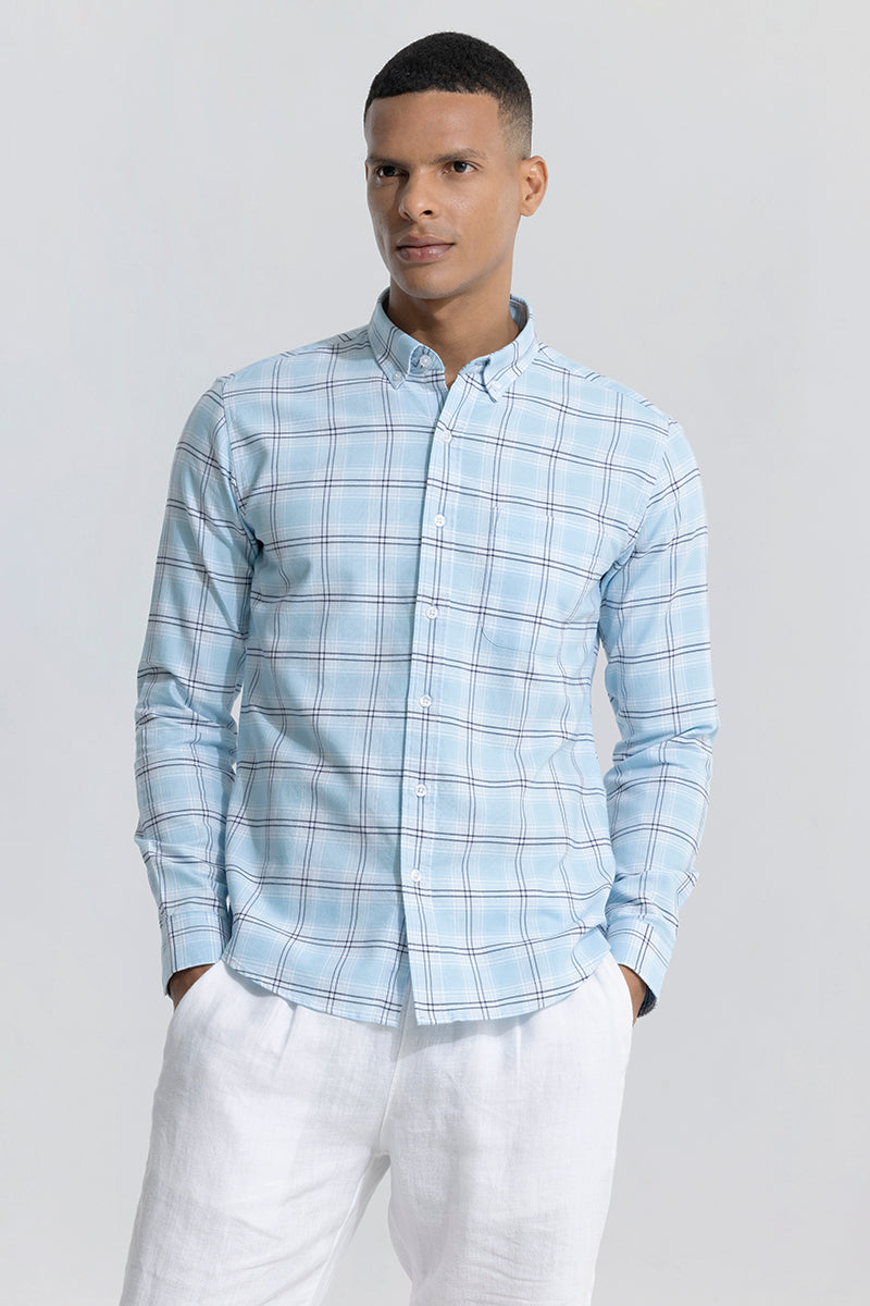 Quanta Checks Sky Blue Shirt