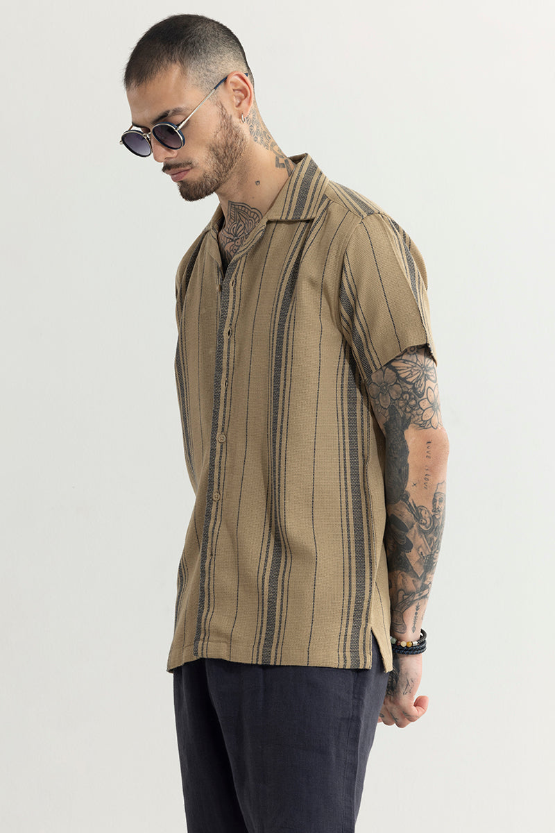 Aura Stripe Beige Shirt