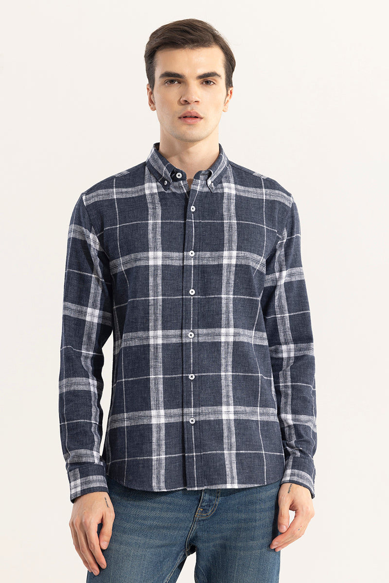 Widegrid Navy Checks Shirt