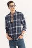 Widegrid Navy Checks Shirt