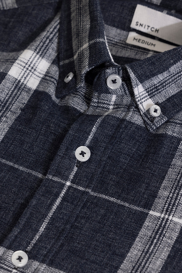 Widegrid Navy Checks Shirt