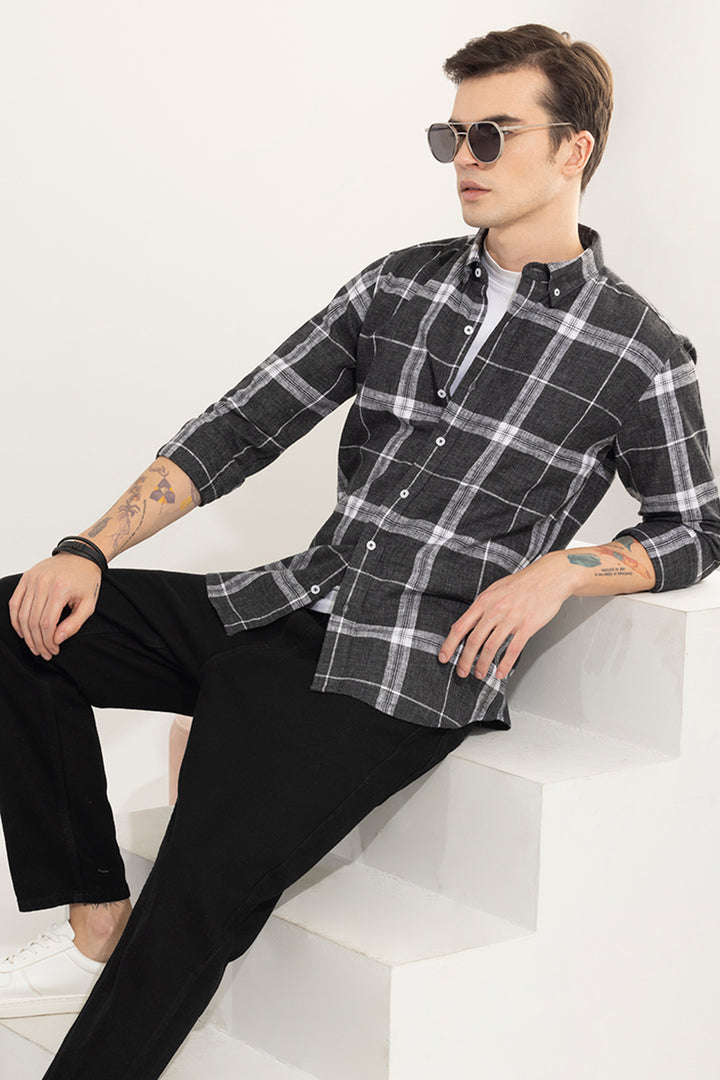 Widegrid Black Checks Shirt