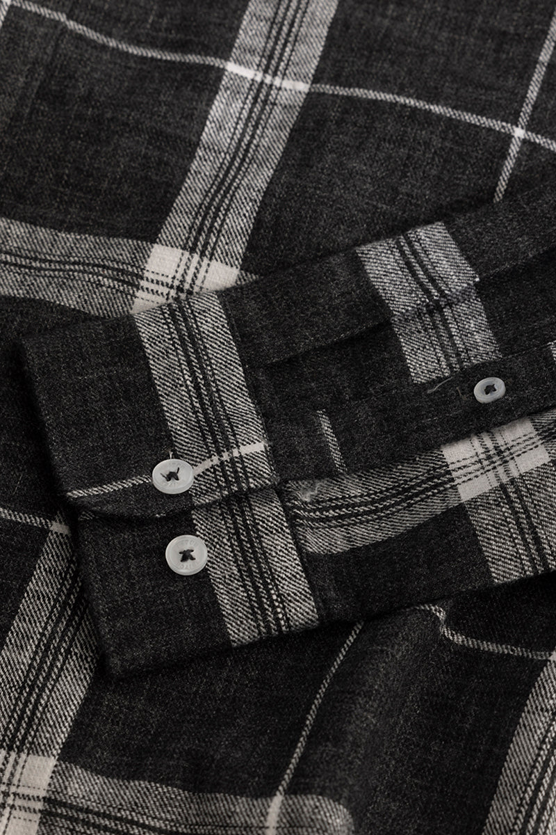 Widegrid Black Checks Shirt