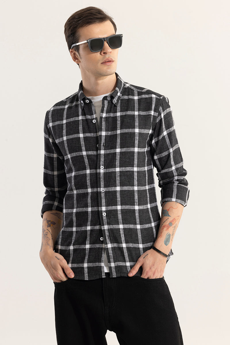 Plazagrid Black Checks Shirt