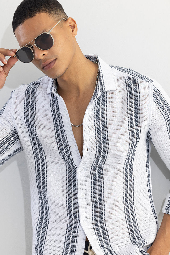 Matt white Stripe Shirt