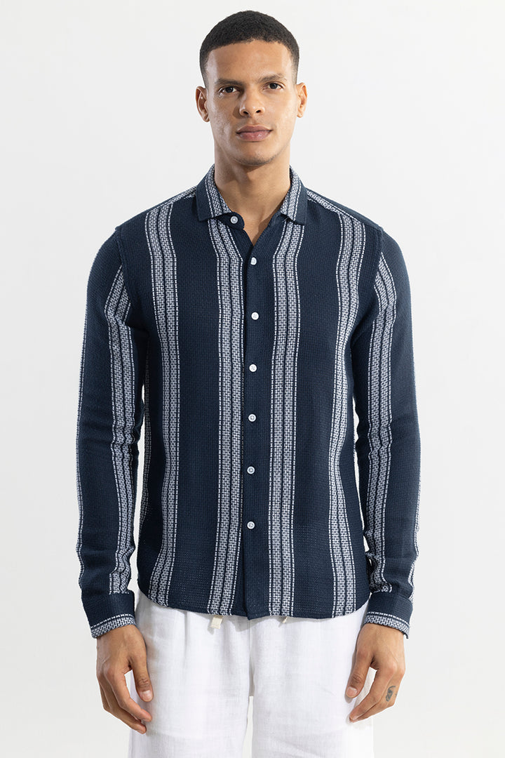 Matt Navy Stripe Shirt