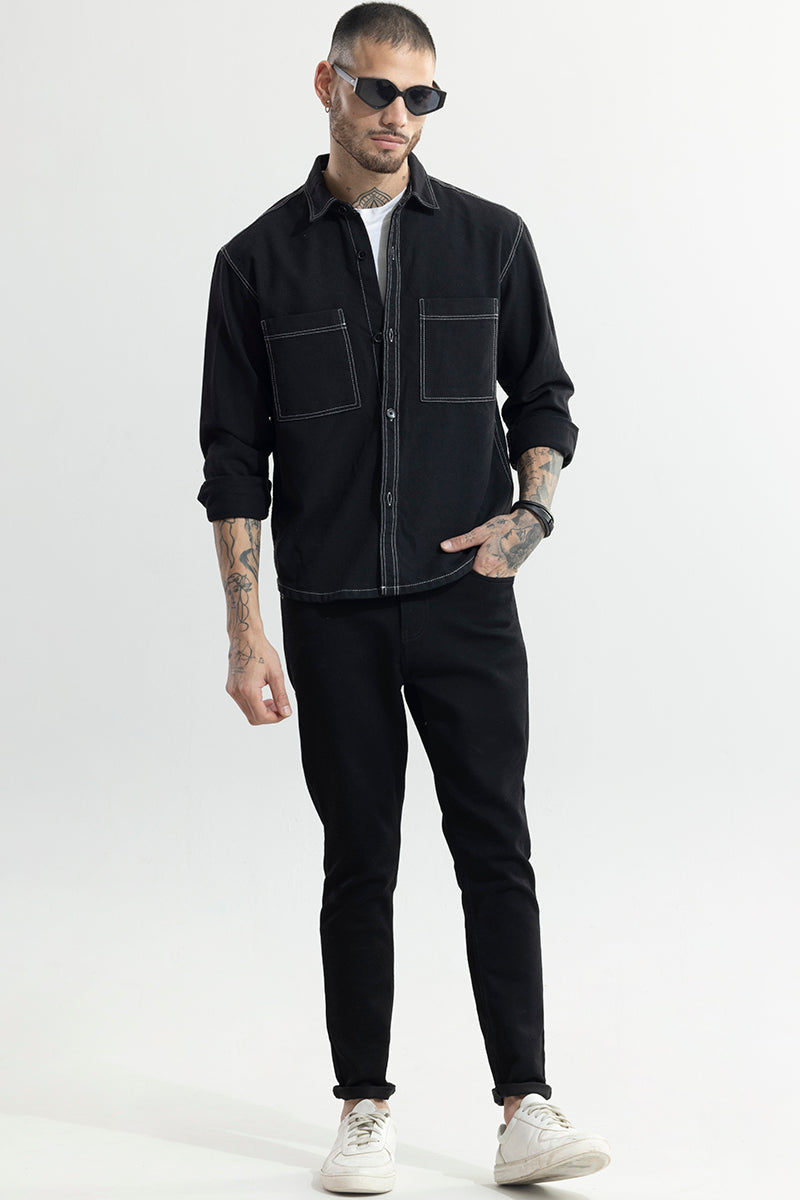 Contour Contrast Stitch Overshirt