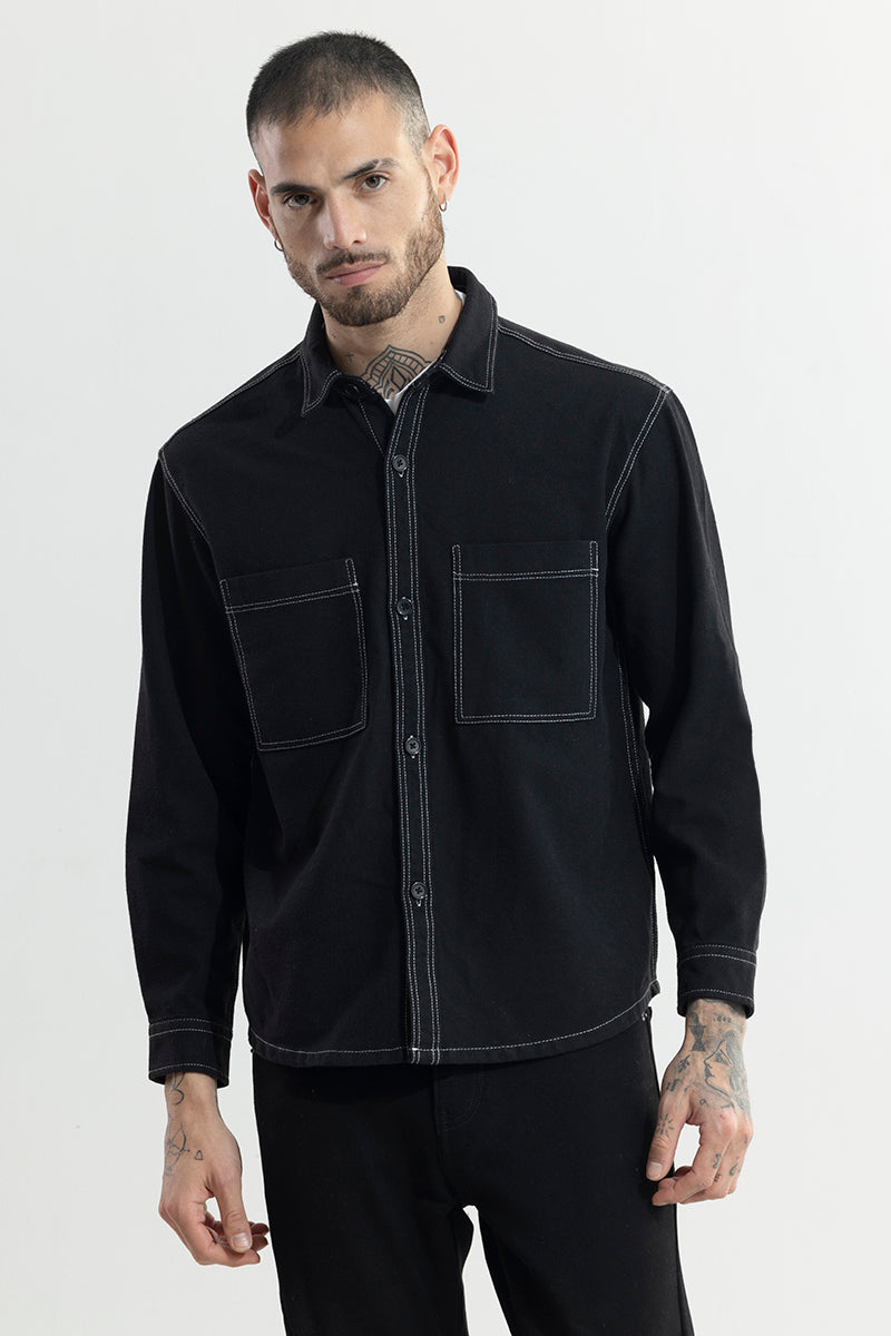 Contour Contrast Stitch Overshirt