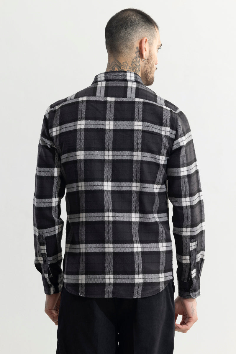 Cosmic Cube Black Flannel Checks Shirt